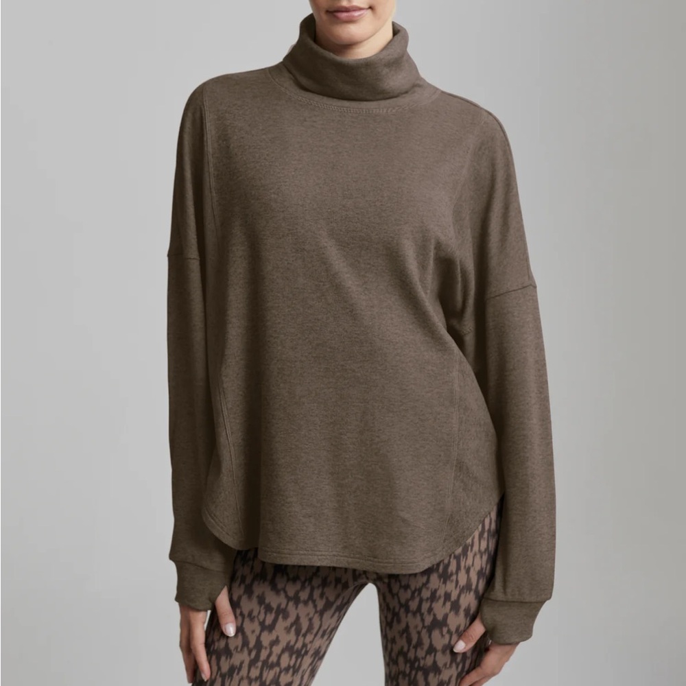 VARLEY Rainer Roll Neck Sweat Jumper in Carob Marl Size Large NWT